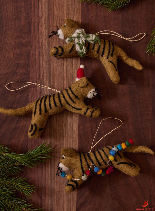 Alba set of three felt tiger charms